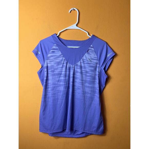 PUMA Sport Running Top Women's Size XL Black Short Sleeve Open Shoulder - Picture 1 of 9